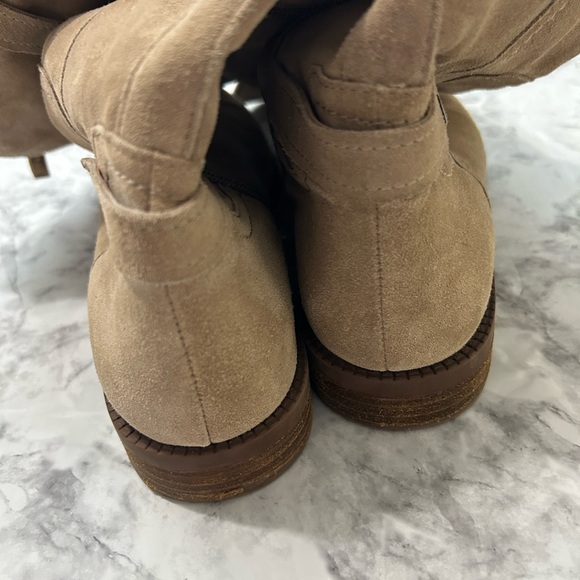 Franco Sarto Coley Riding Beige Used Suede Knee High Side Zip Size 8.5W - Picture 5 of 5